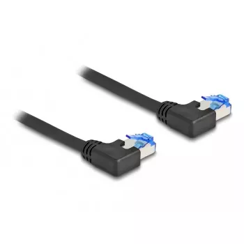 DeLOCK RJ45 Netzwerkkabel Cat.6A S/FTP links abgewinkelt 3 m schwarz