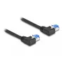 DeLOCK RJ45 Netzwerkkabel Cat.6A S/FTP links abgewinkelt 3 m schwarz