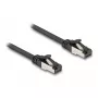 Netzwerkkabel DeLOCK RJ45 Flach-Patchkabel Stecker auf Stecker Cat.8.1 0,25 m Schwarz
