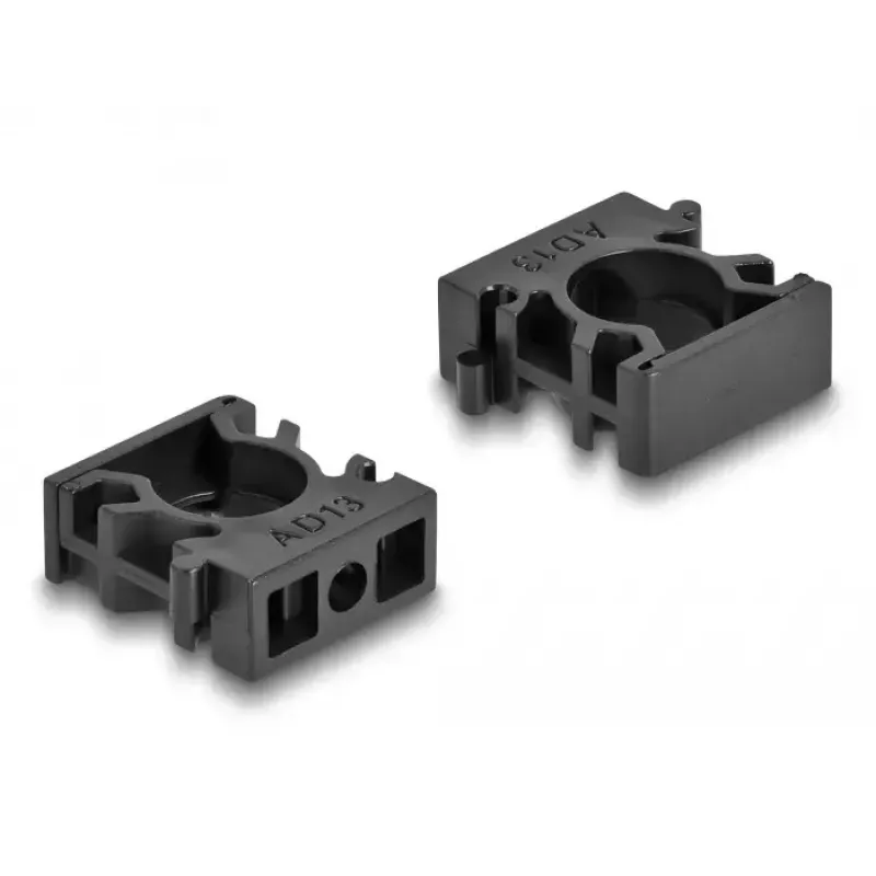 Delock 60482 Kabelhalter mit Verschlussclip, 13 mm, 8 Stück, Schwarz