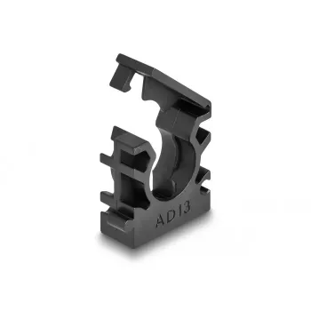 Delock 60482 Kabelhalter mit Verschlussclip, 13 mm, 8 Stück, Schwarz