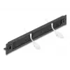 DeLOCK 66552 19" Bürstenleiste mit Kabelhalterung, werkzeugfrei, 1 HE, Metall, Schwarz