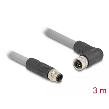 DeLOCK Sensor-/Aktor-Kabel 3 m RST M12 Grau 80544