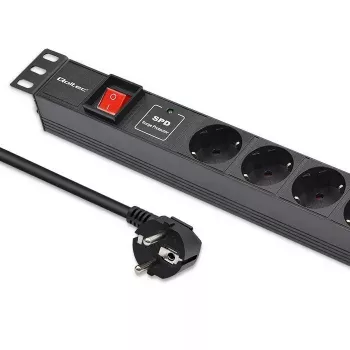 Steckdosenleiste für RACK 19 1U QOLTEC PDU 16A 6xSCHUKO 1,8m