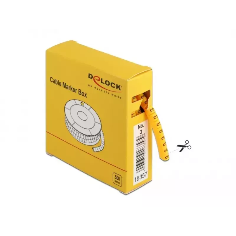 Kabelmarkierer DeLOCK 18357 Gelb 500 Stk.