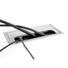 Kabeldurchlass DELOCK 66862 für Tisch, silber, 80×280×28 mm