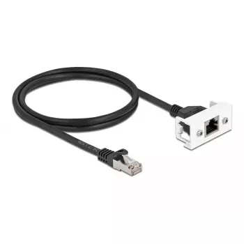 DeLOCK Netzwerk-Verlängerungskabel Cat.6A 1m Schwarz S/FTP RJ45