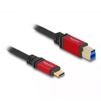 USB-Kabel DeLOCK 80612 USB Type-C auf Type-B 1m 5 Gbit/s Rot Metall
