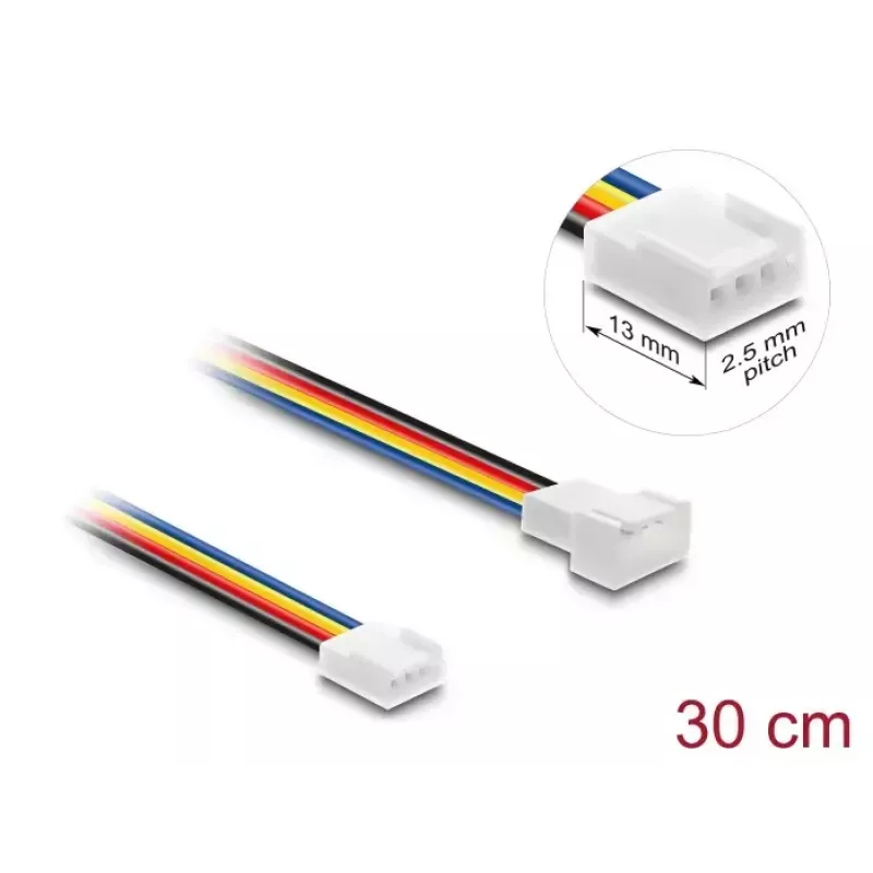 DeLOCK 90871 Lüfterverlängerungskabel PWM 4 Pin, Stecker auf Buchse, Steckerlänge 13 mm, 30 cm