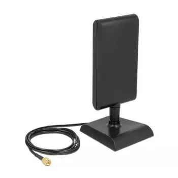 Delock 88992 LTE-Antenne, SMA, 2-4 dBi, omnidirektional, Magnetfuß, ULA 100 1 m Kabel, Schwarz