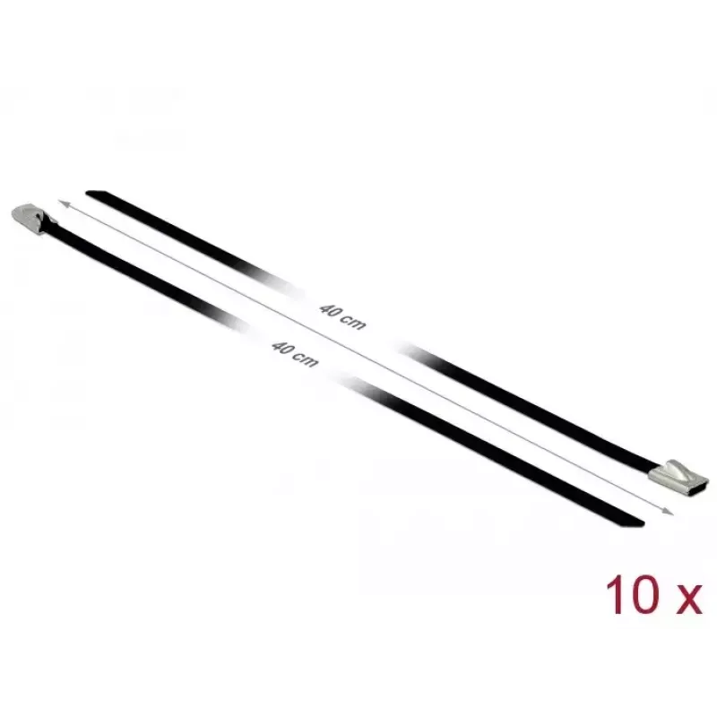 Kabelbinder DeLOCK 18811 Stahl Schwarz 400mm 10 Stk.