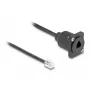 DeLOCK D-Type RJ10 Kabel Stecker auf Buchse schwarz 30 cm