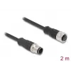 Netzwerkkabel DeLOCK M12-Kabel D-kodiert 4-polig Stecker auf Buchse Cat5e 2 m Schwarz