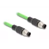 Netzwerkkabel DeLOCK M12 Kabel A-kodiert 8 Pin Stecker auf Stecker PUR (TPU) 1 m