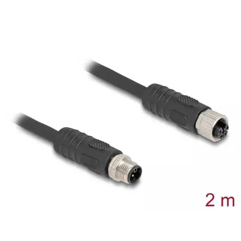 DeLOCK 80520 Sensor-/Aktor-Kabel 2 m RST M12 Schwarz