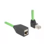 DeLOCK Netzwerkkabel RJ45 Cat.6A Aufwärts abgewinkelter Stecker auf Buchse 5 m Grün