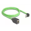 Netzwerkkabel DeLOCK RJ45 Cat.6A Stecker nach oben abgewinkelt auf Buchse 1 m Grün