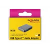 DeLOCK 63965 USB-C Audio-Adapter, 3,5-mm-Klinkenbuchse + USB-A, Anthrazit