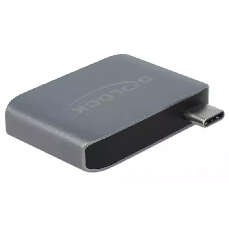 DeLOCK 63965 USB-C Audio-Adapter, 3,5-mm-Klinkenbuchse + USB-A, Anthrazit