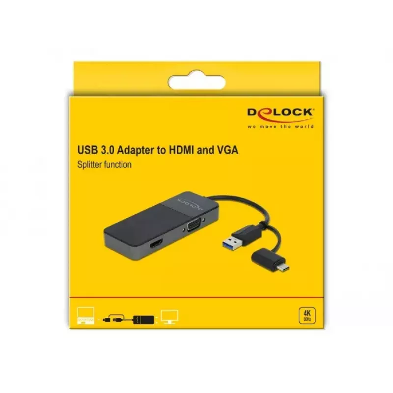 Laptop Dock DeLOCK 64085 USB 3.2 Gen 1 Type-A Schwarz