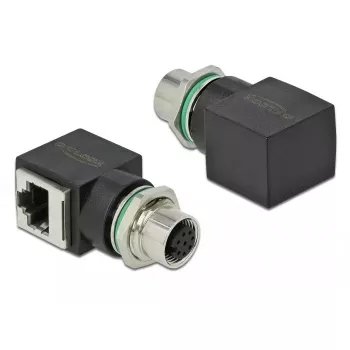 Kabeladapter DeLOCK 66314 M12 RJ45 Schwarz