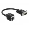 DeLOCK 63999 Seriell-Adapter, DB-9 Stecker auf RJ-45 Buchse, 20 cm, Schwarz