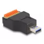 DeLOCK USB 3.2 Gen 1 Typ-A Stecker auf Reihenklemmen-Adapter mit Druckknopf