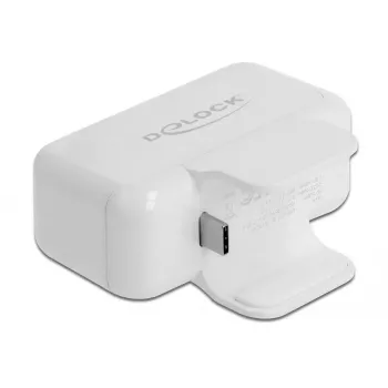DeLOCK 64079 Adapter für Apple Netzteil mit PD und QC 3.0, 4 USB-Anschlüsse, Weiß