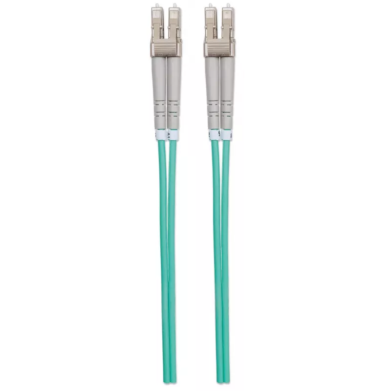 Intellinet 750097 Glasfaser-Patchkabel, OM3, LC/LC, Duplex, Multimode 50/125 µm, 10 m