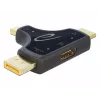 DeLOCK 64059 3-in-1 Monitor-Adapter, HDMI / DisplayPort / mini DisplayPort Eingang zu HDMI Ausgang, 4K 60 Hz, Schwarz