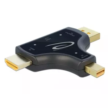 DeLOCK 64059 3-in-1 Monitor-Adapter, HDMI / DisplayPort / mini DisplayPort Eingang zu HDMI Ausgang, 4K 60 Hz, Schwarz