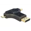 DeLOCK 64060 3-in-1 Monitor-Adapter, USB-C / DisplayPort / mini DisplayPort Eingang zu HDMI Ausgang, 4K 60 Hz, Schwarz