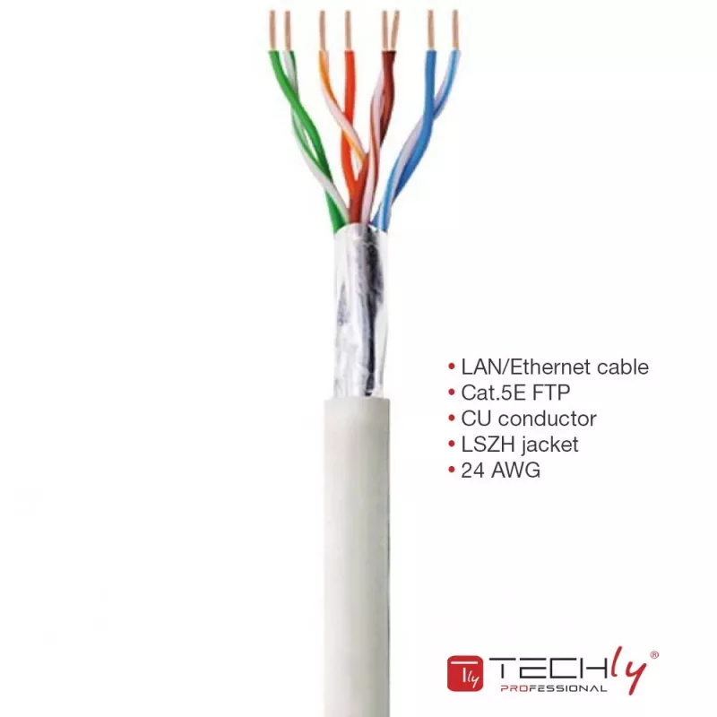 Techly ITP-C5F-305-RIS Netzwerkkabel Grau 305 m Cat5e F/UTP (FTP)
