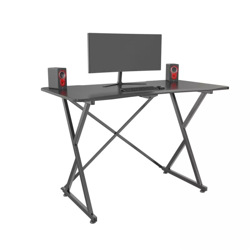 Techly Gaming Desk für PC mit abgeschrägter ergonomischer Kante Schwarz