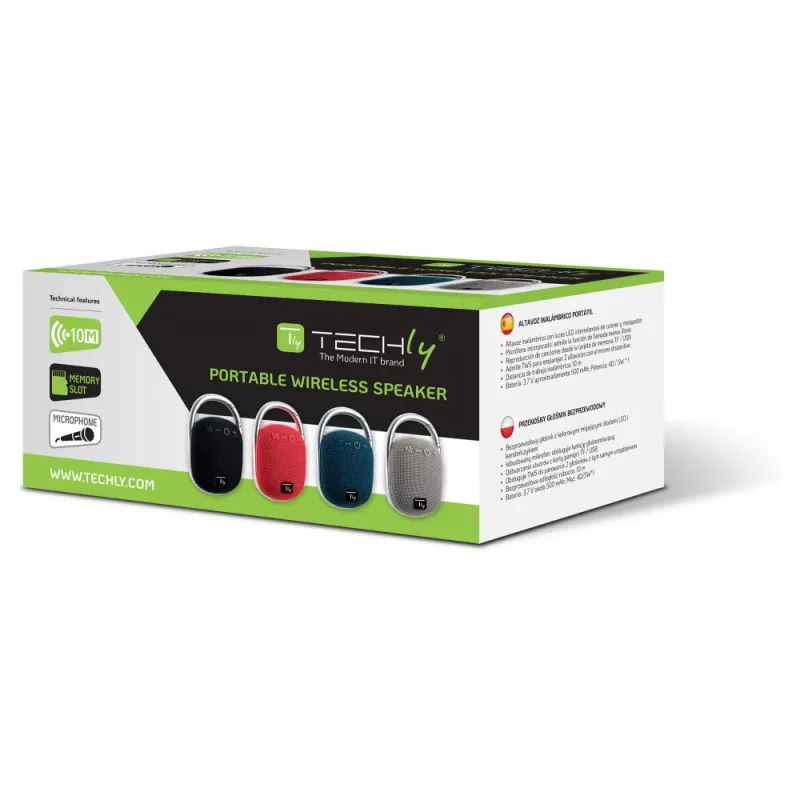 Techly ICASBL321BL tragbarer/Partylautsprecher Mono tragbarer Lautsprecher Blau 5 W