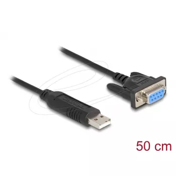 DeLOCK 67381 USB 2.0 auf RS-232 DB9 Seriell Adapter 0,5 m