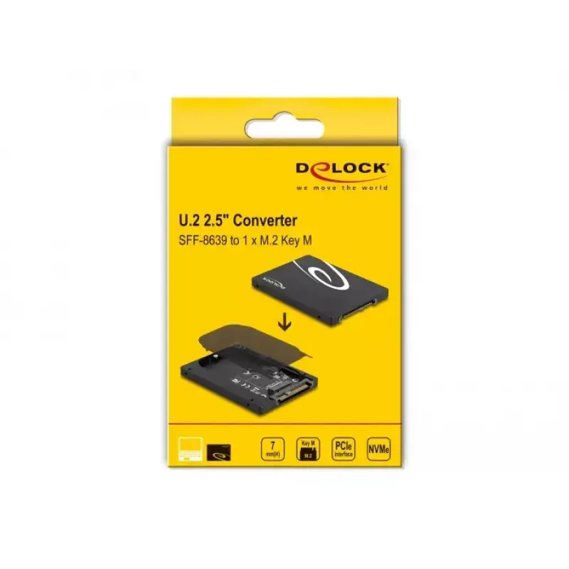 DeLOCK 2,5" Konverter U.2 SFF-8639 auf M.2 NVMe Key M, 7 mm (63379)