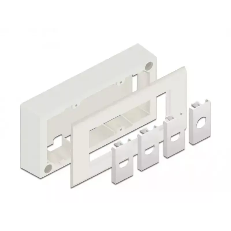 Delock 81333 Easy 45 Aufputzgehäuse für 4 Module, Weiß, 152 × 82 mm