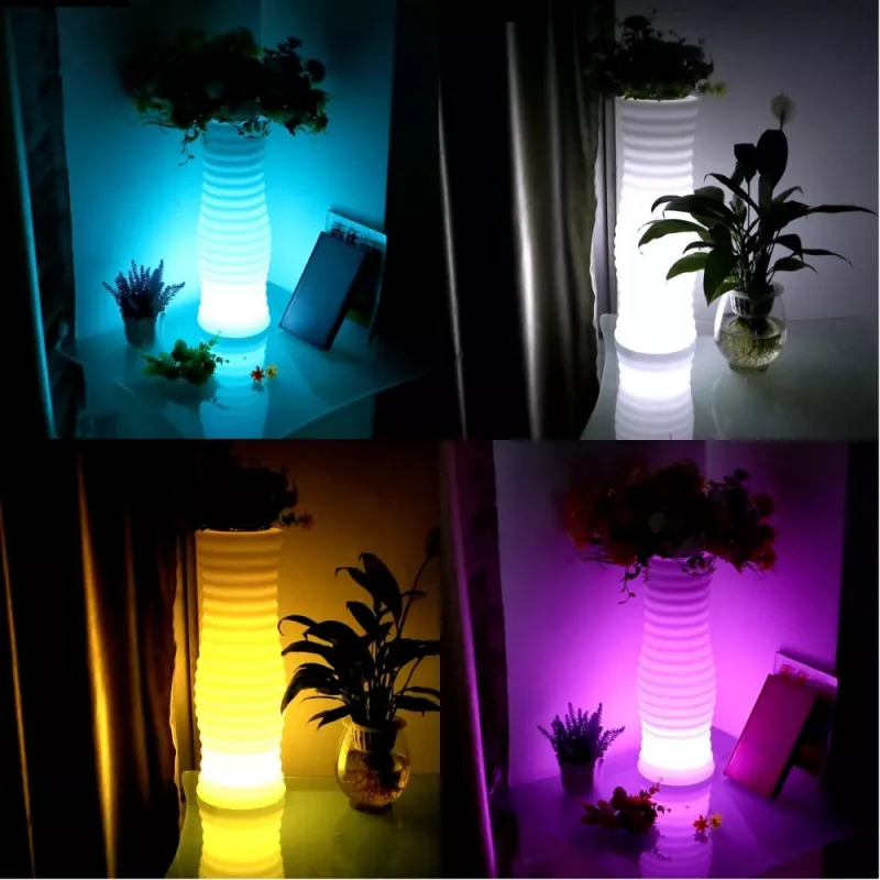 Techly I-LED-Blumentopf Weiß Kunststoff 1 Stk.