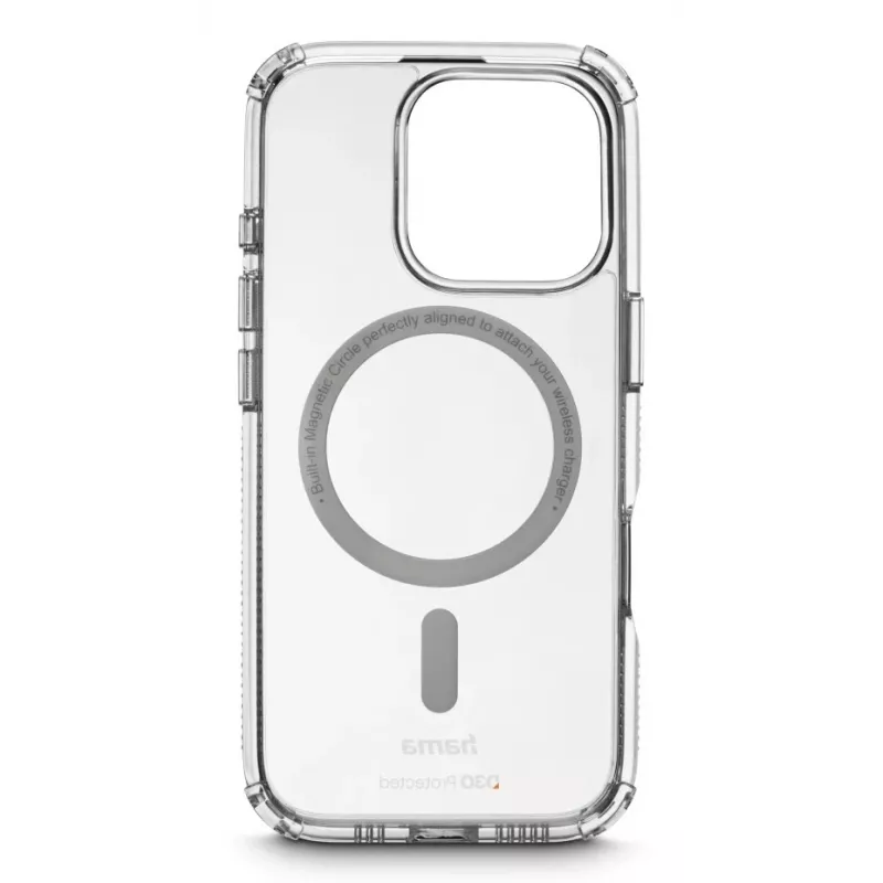 Hama 00123765 MagCase Extreme Protect Schutzhülle für Apple iPhone 16 Pro, D3O, transparent