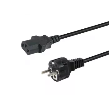 Stromkabel EQUIP 112111 — CEE7/7 auf IEC C13, H05VV-F3G, 3 m, 10 A, 250 V, schwarz