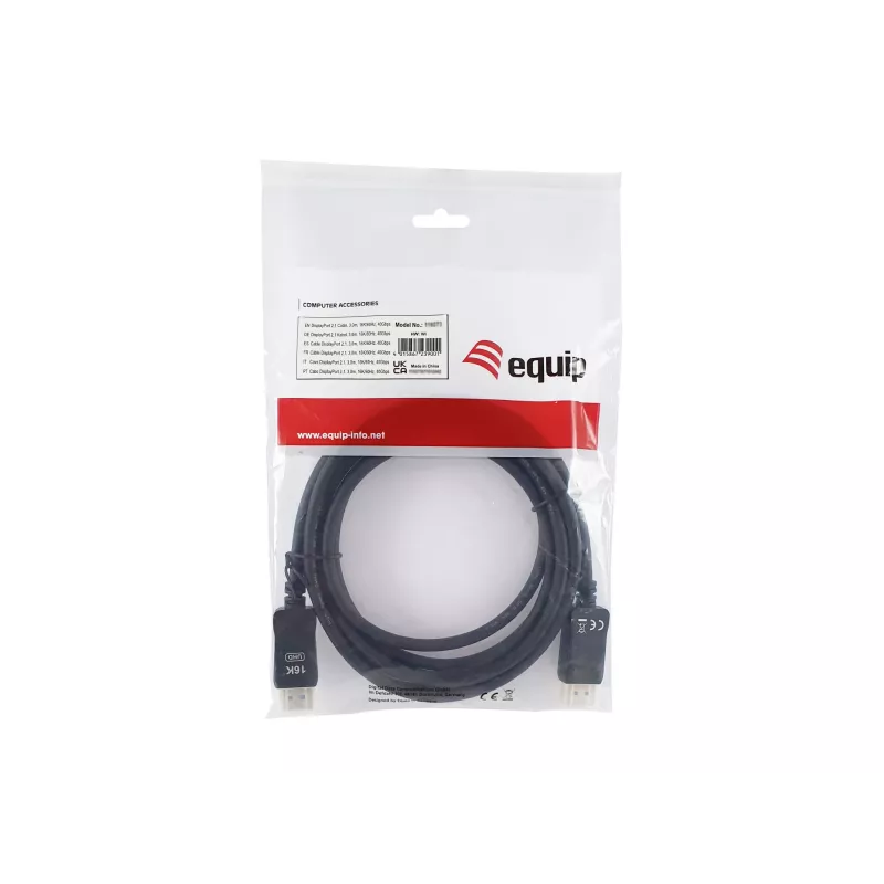 DisplayPort-Kabel EQUIP 119274, 5 m, DisplayPort–DisplayPort, schwarz
