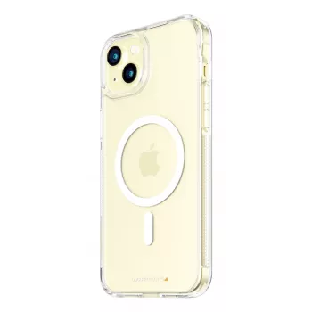 Schutzhülle HardCase MagSafe Handyhülle PanzerGlass für iPhone 15 Plus — transparentes recyceltes Kunststoff, passend für 6,69-Zoll-Bildschirm