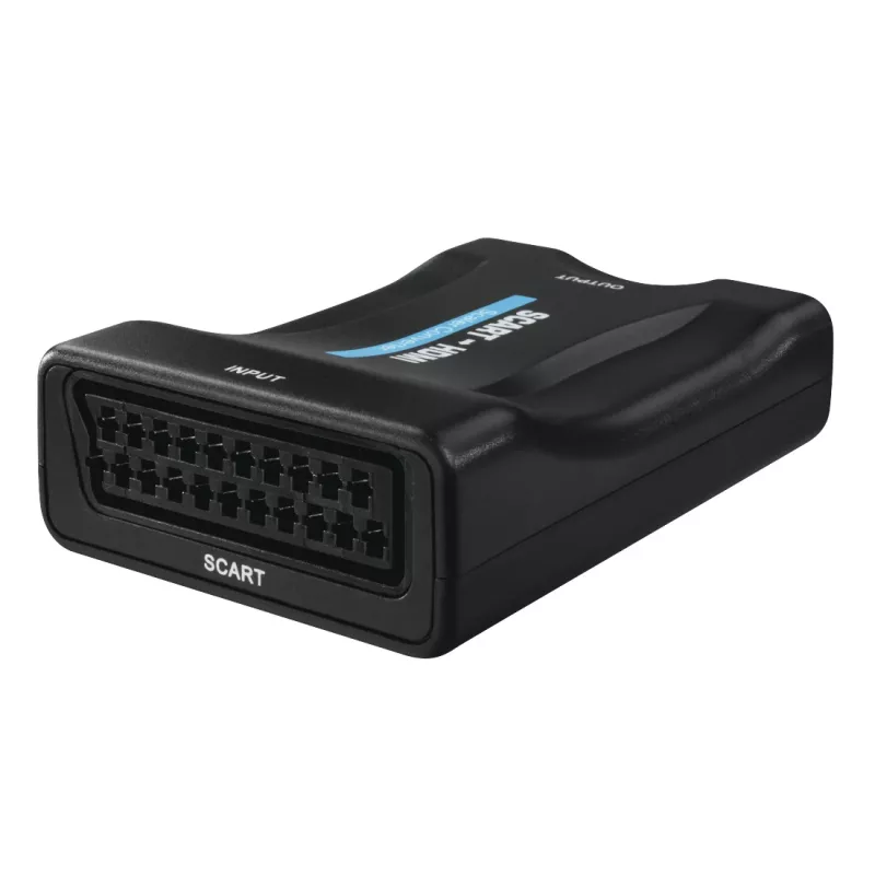 Hama 00121775 SCART-auf-HDMI-Videokonverter, 1080p, schwarz