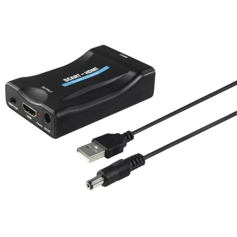 Hama 00121775 SCART-auf-HDMI-Videokonverter, 1080p, schwarz