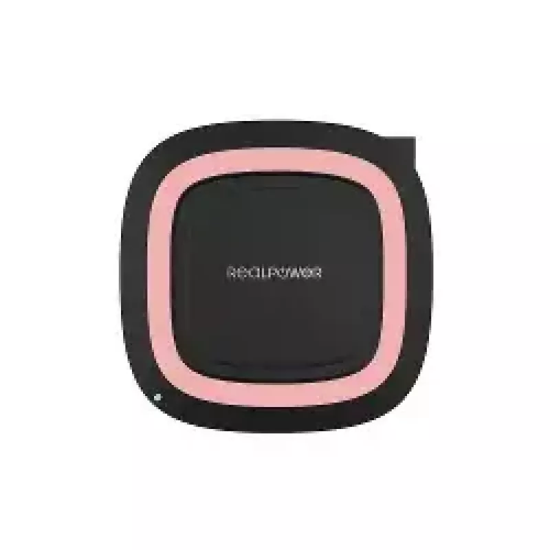RealPower FreeCharge-10 Wireless Ladestation mit Adapter, Schwarz/Pink (266105)