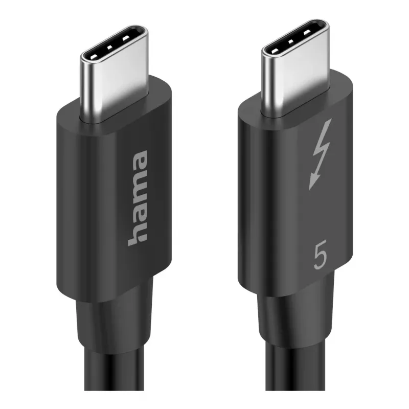Hama USB-C Thunderbolt 5 Kabel 80 Gbit/s, 5 A, 240 W, 8K, 1 m