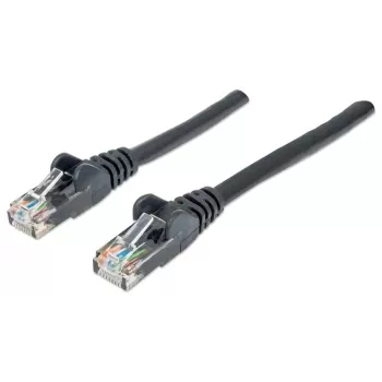 Intellinet Netzwerk Patchkabel, Cat6, 0,5 m, Schwarz, CCA, U/UTP, PVC, RJ45, vergoldete Kontakte, rastnasenfreier Knickschutz, Angespritzter Knickschutz, Lebenslange Garantie