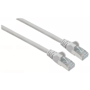 Intellinet Netzwerk-Patchkabel, Cat6, 15 m, Grau, Kupfer, S/FTP, LSOH / LSZH, PVC, RJ45, vergoldete Kontakte, Knickschutz, Zugentlastung, lebenslange Garantie