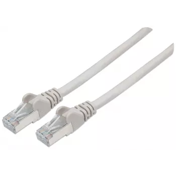 Intellinet Netzwerk-Patchkabel, Cat6A, 0,5 m, Grau, Kupfer, S/FTP, LSOH / LSZH, PVC, RJ45, vergoldete Kontakte, Knickschutz, Knickschutztülle, lebenslange Garantie